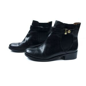 Louise et Cie Ankle Chelsea Boots 6 Black Leather Stacked Heel La Joux Booties